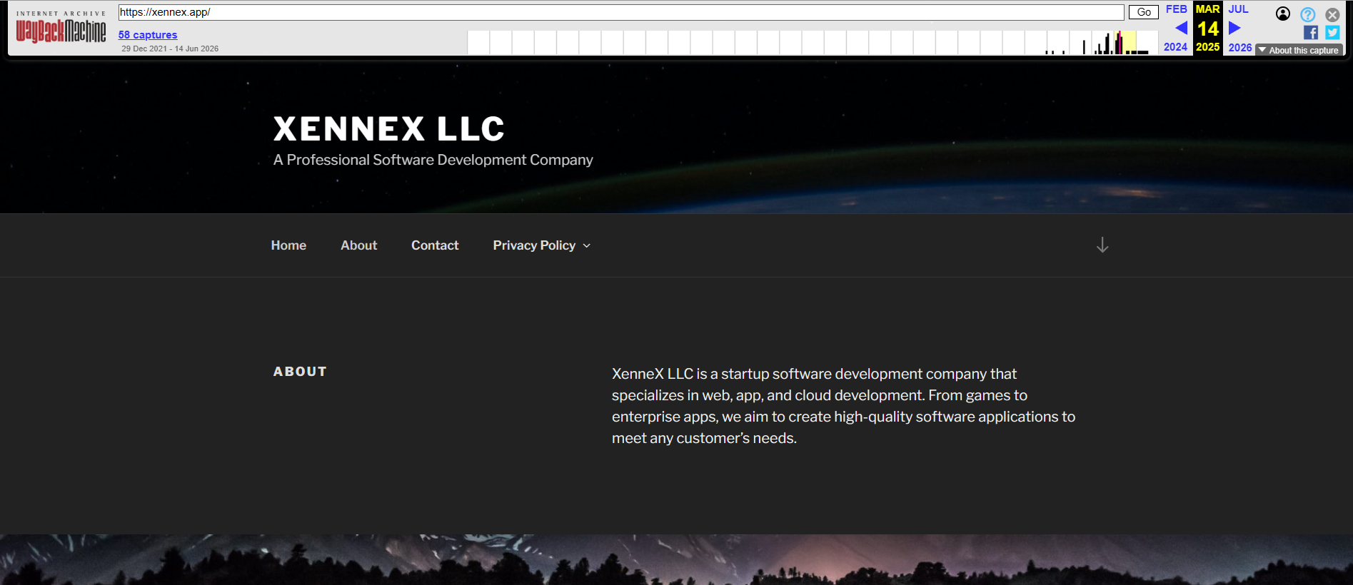 Archive.org capture of the earlier XenneX LLC WordPress site